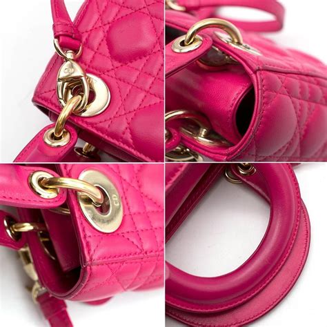 Dior Fuchsia Mini Lady Dior Bag 